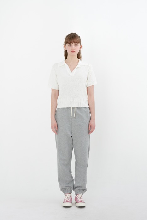 SORBET FRILL COLLAR BOUCLE KNIT (IVORY)